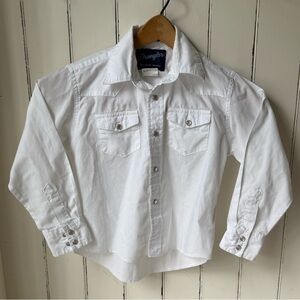 Wrangler Kids White Pearl Snap Shirt
